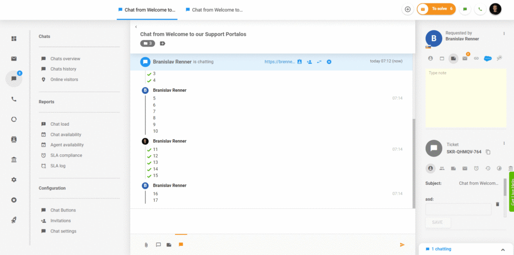 Липсващ текст в чатовете в LiveAgent