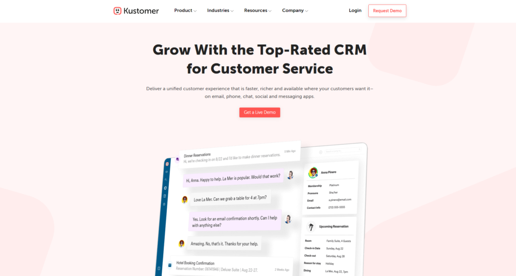 Начална страница на Kustomer