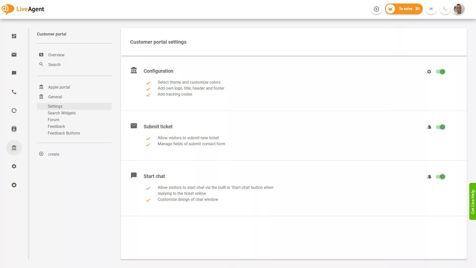 Преглед на билети на LiveAgent в приложението