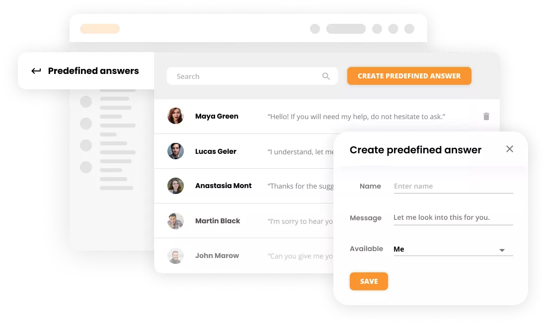 Макет на предварително определени отговори