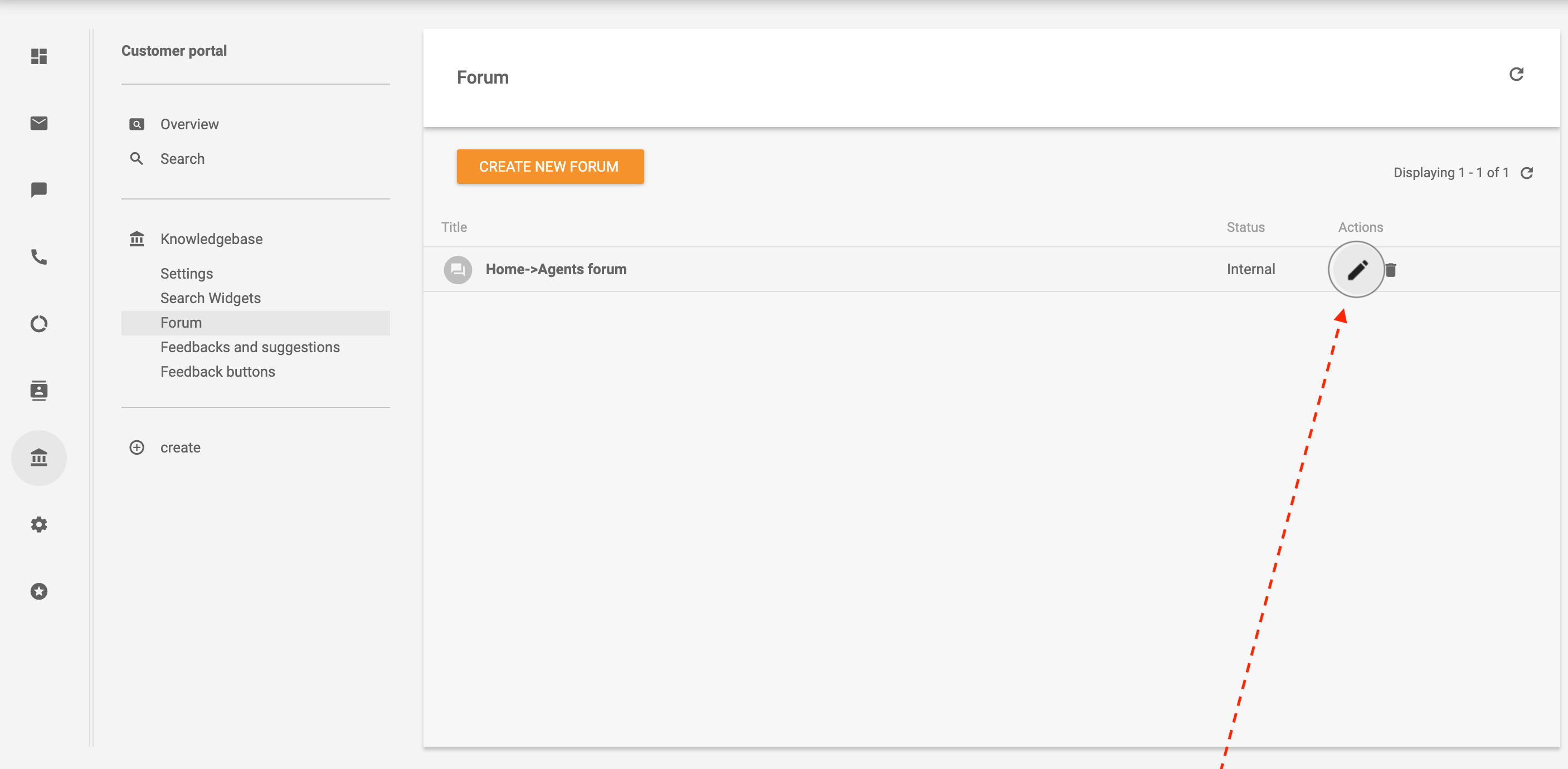 Adjust customer forum in LiveAgent