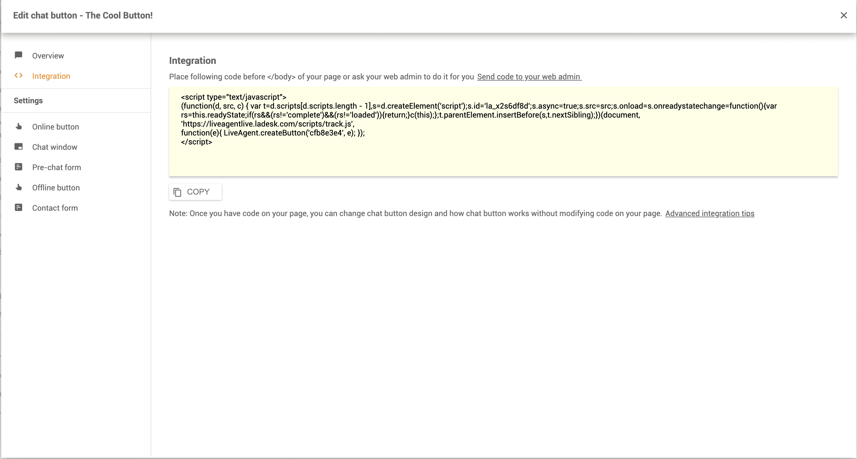 Integrate to website