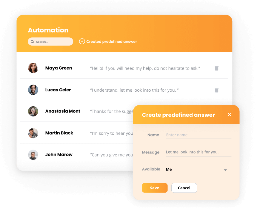 Автоматизации на LiveAgent - предварително определени отговори