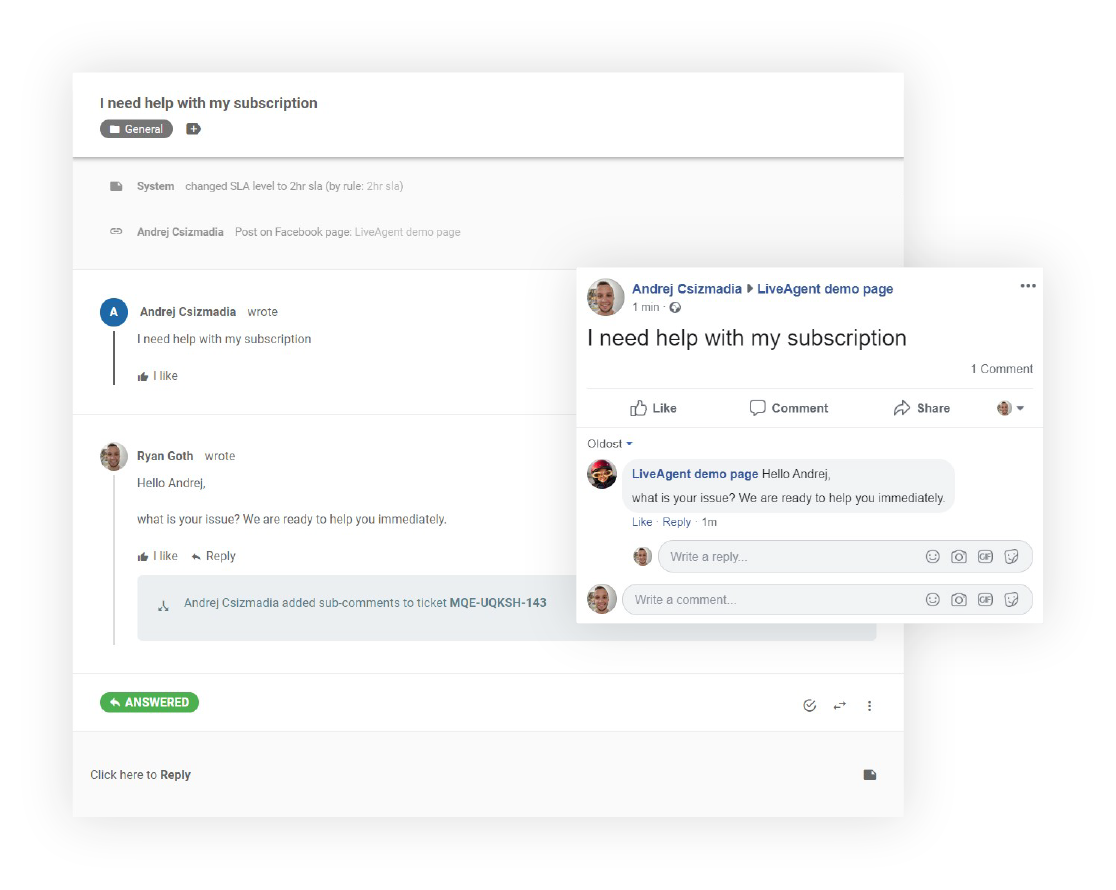 Обслужване на клиенти в социални медии на Facebook
