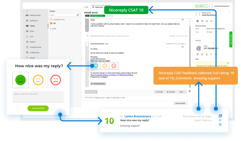 Внедрете анкета за обратна връзка от клиентите - LiveAgent