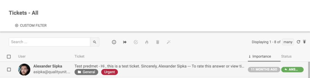 LiveAgent - спешен етикет на билет