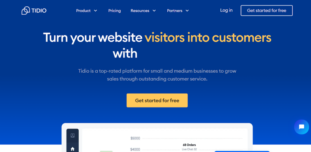 Tidio начална страница
