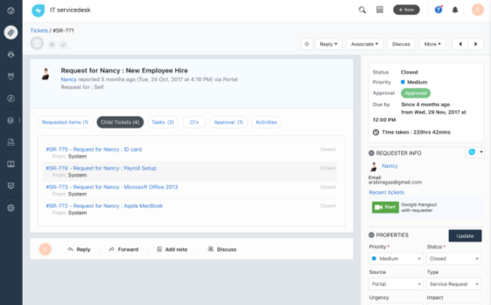 Софтуер на система за билетиране на Freshservice