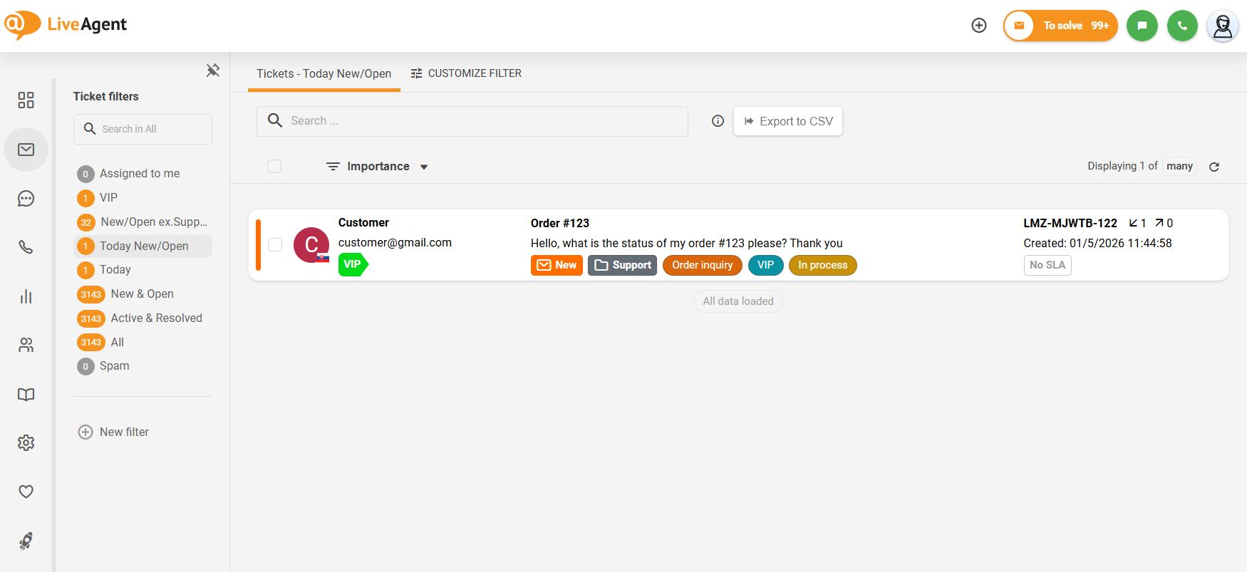 Преглед на свиваемото подменю LiveAgent
