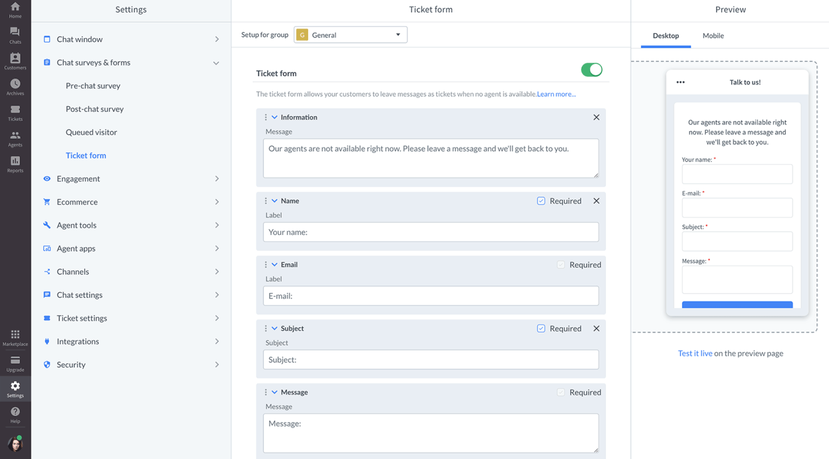 Управление на омниканал на LiveChat