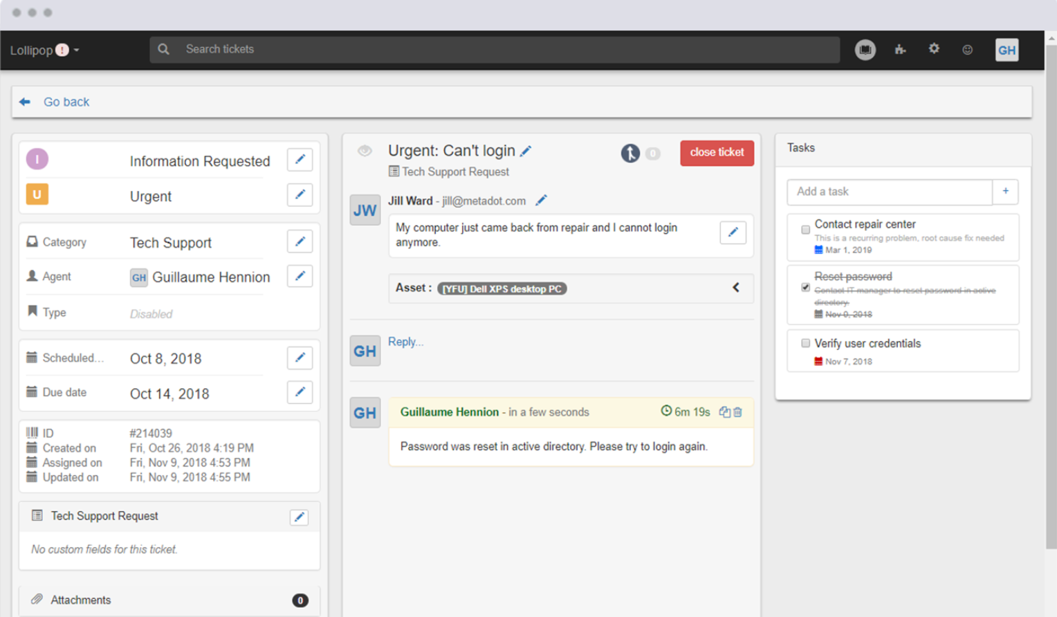 Задачи на билети на Mojo IT Helpdesk