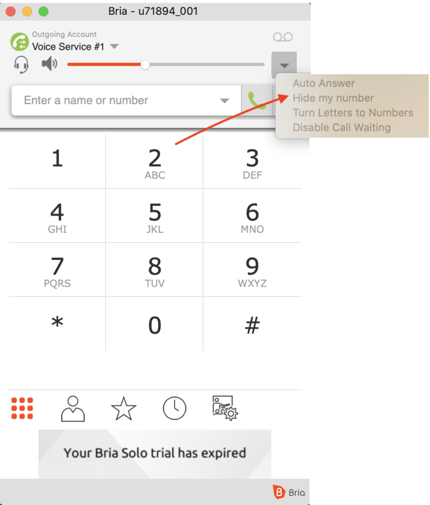Функции на безплатен софтфон Bria
