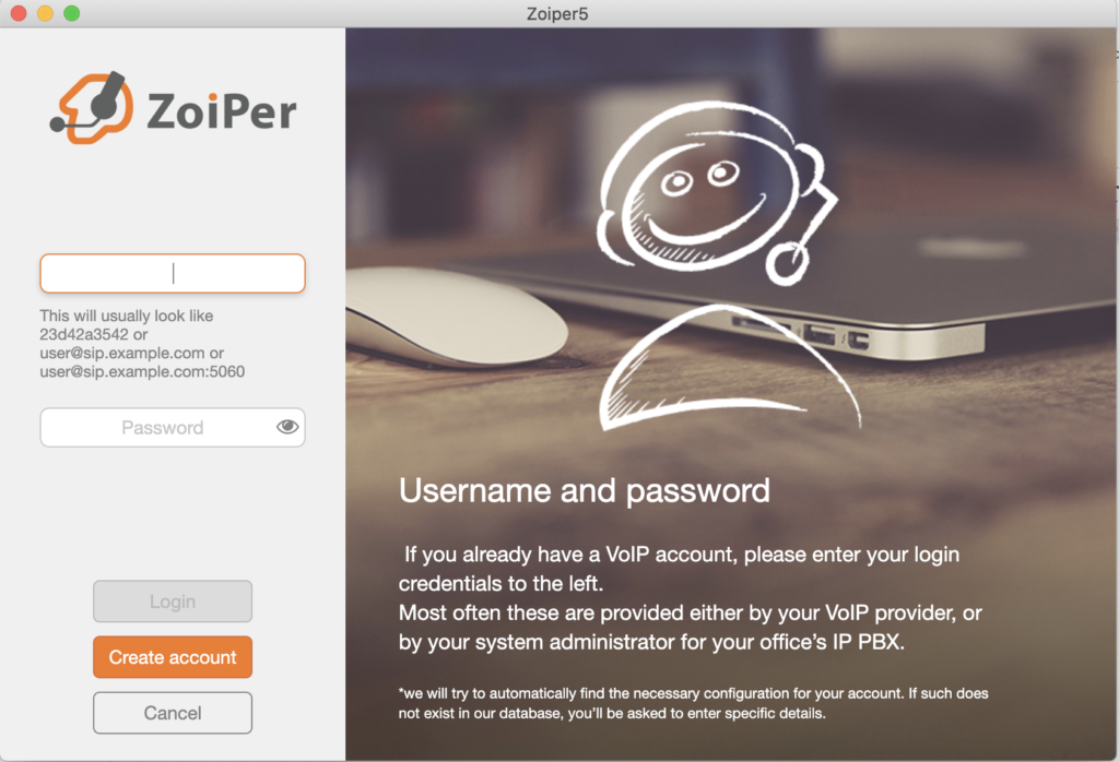 Настройка на софтфон Zoiper