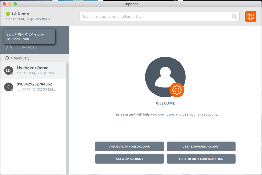 Настройка на акаунт на софтфон Linphone
