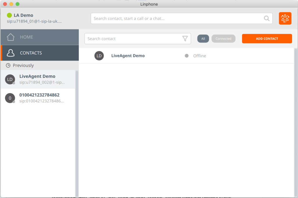 Интерфейс на софтфон Linphone