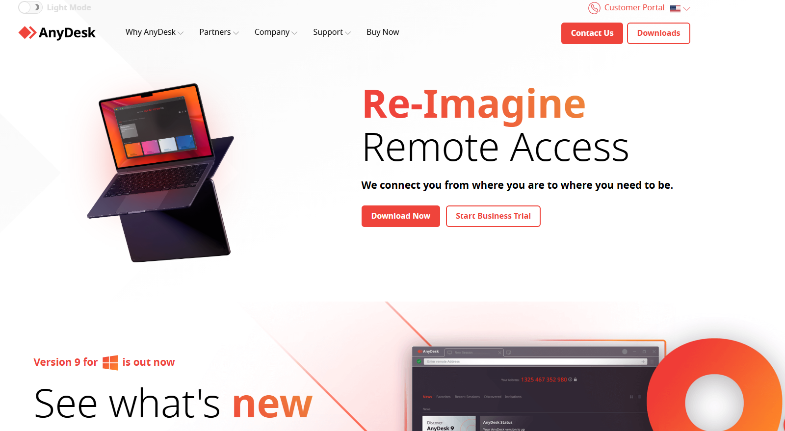 Начална страница на Anydesk