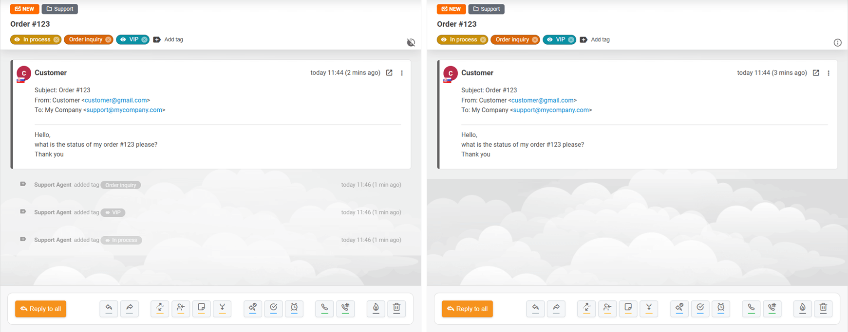 Опция за скриване на системни съобщения в билет