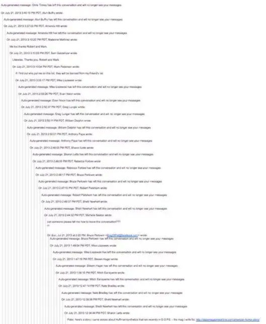 Дълга и неорганизирана имейл верига.