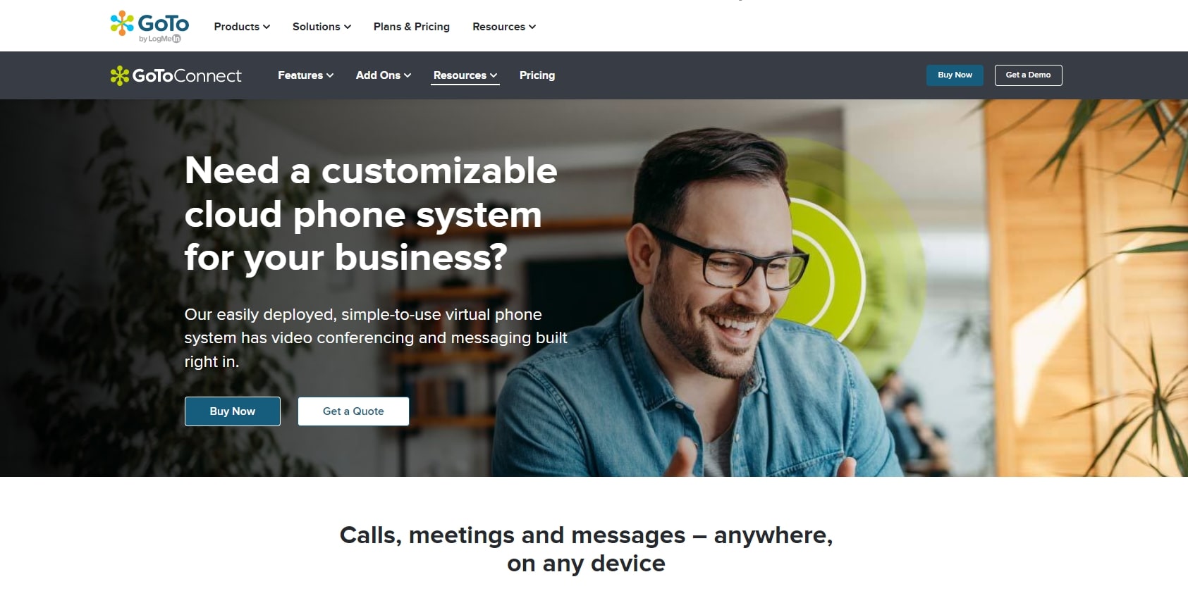 GoTo Connect уебсайт на доставчика