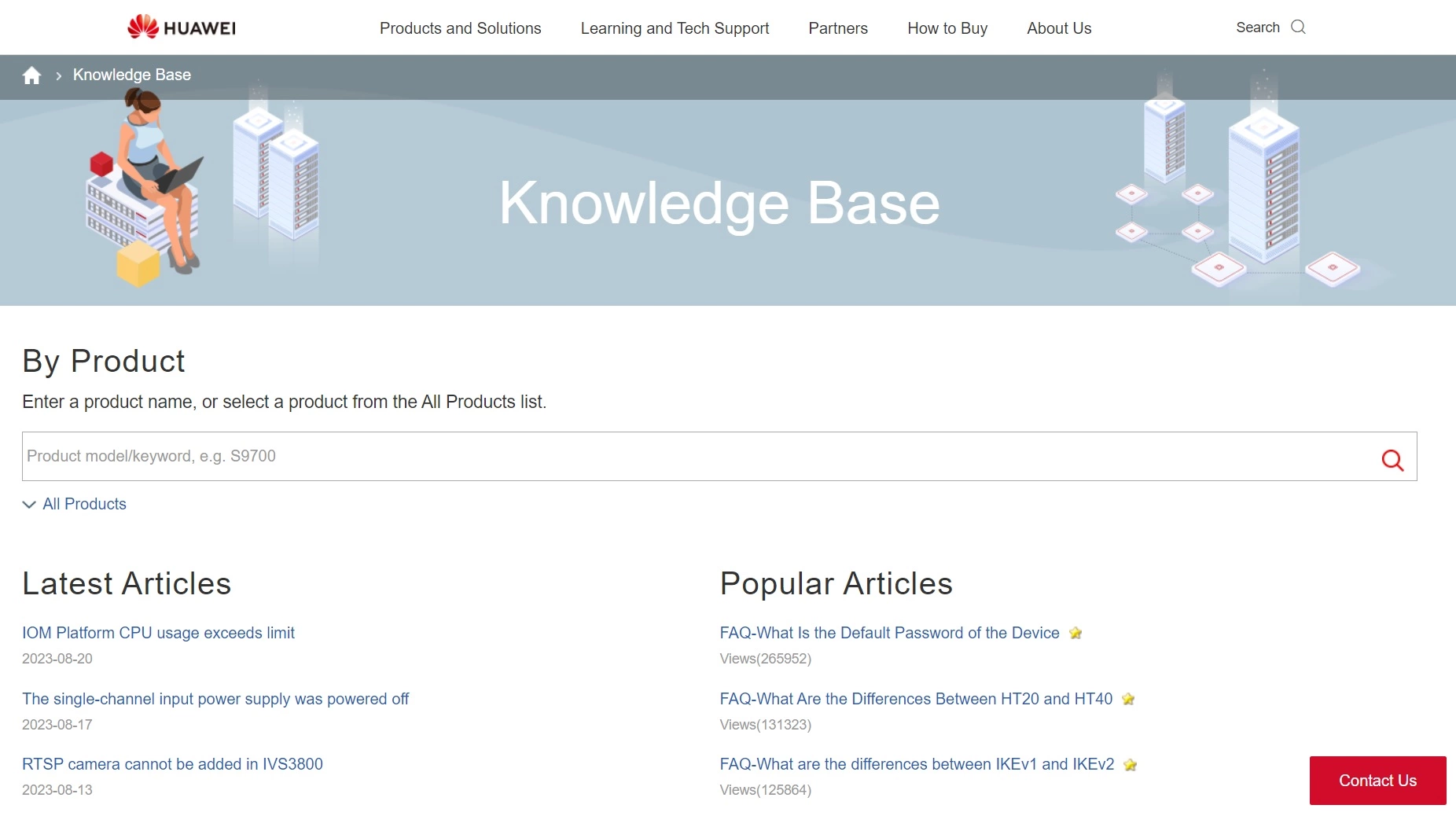 Huawei knowledge base page
