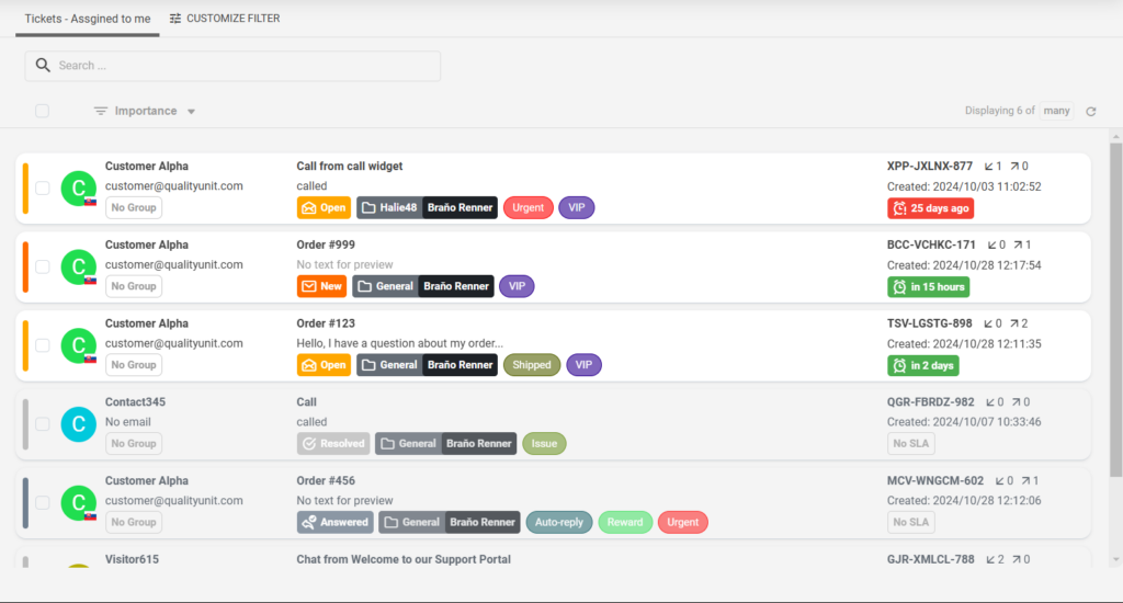 Екран за управление на билети с детайли на клиентския билет, показващ отзивчив преглед на билета.