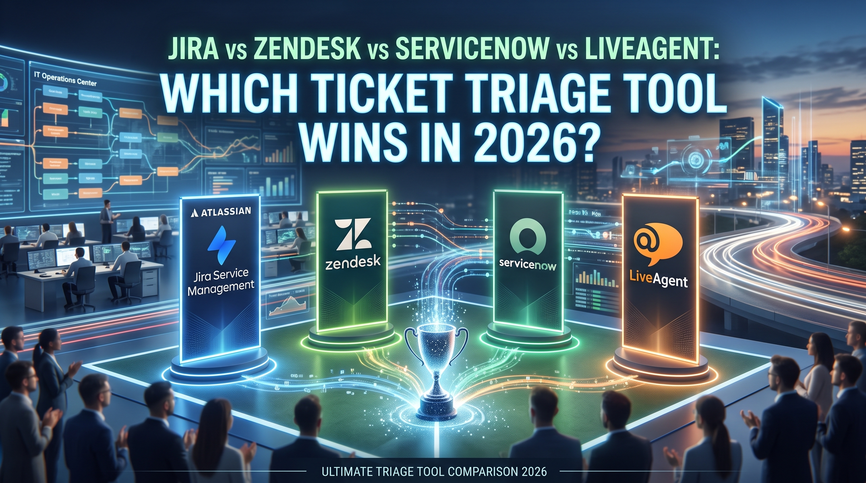 Jira срещу Zendesk срещу ServiceNow срещу LiveAgent: Кой инструмент за триаж на тикети печели през 2026?
