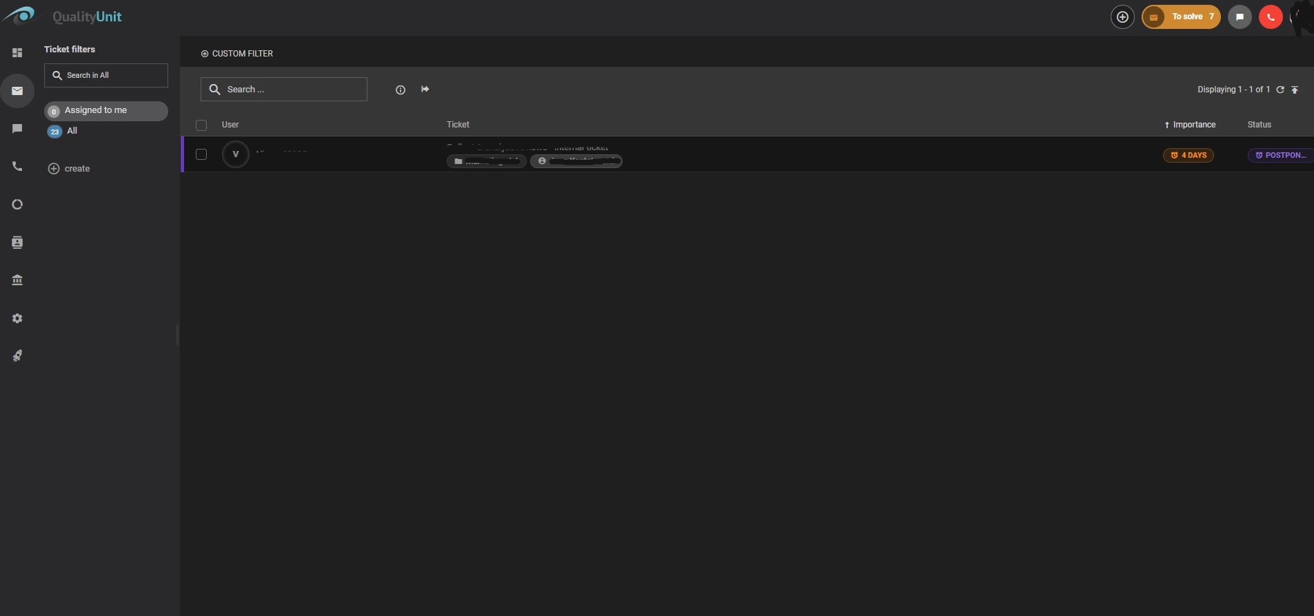 LiveAgent интерфейс на темата dark blue