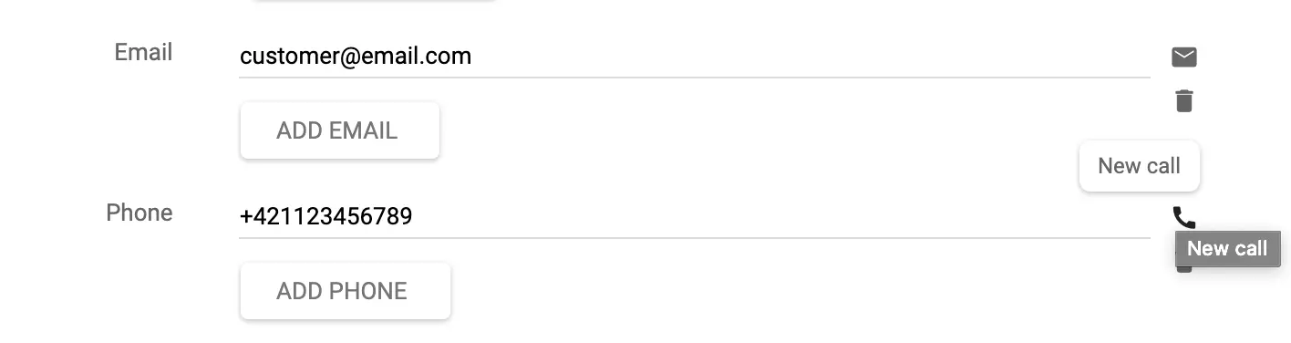 Позвънете на клиент или създайте тикет директно от екрана за редакция
