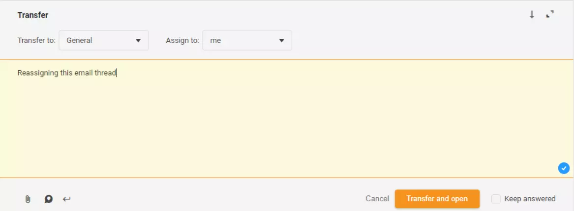 Преназначаване на имейл нишка в LiveAgent