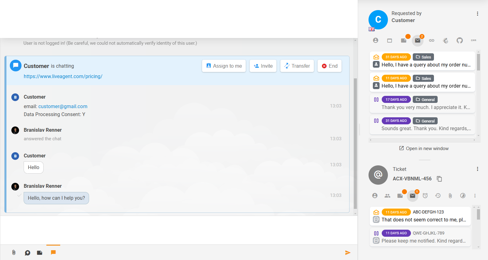 Преработено съдържание на билети и свързани раздели в LiveAgent