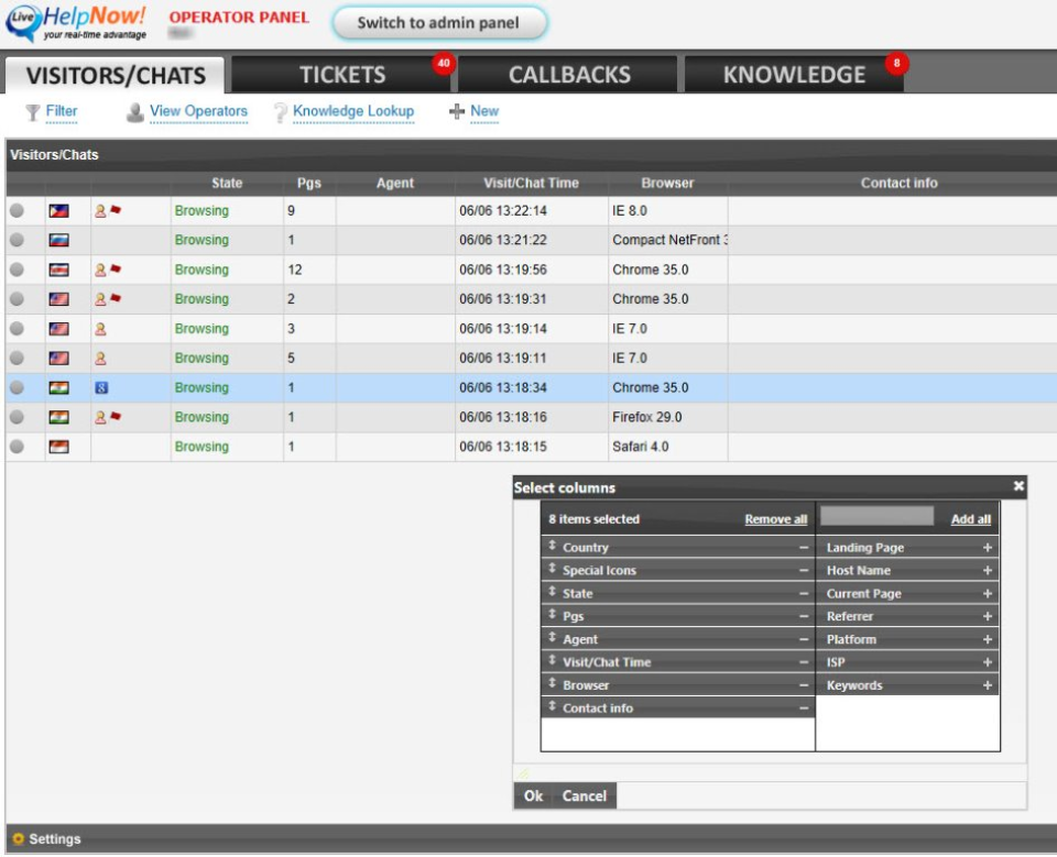 LiveHelpNow табло за чат