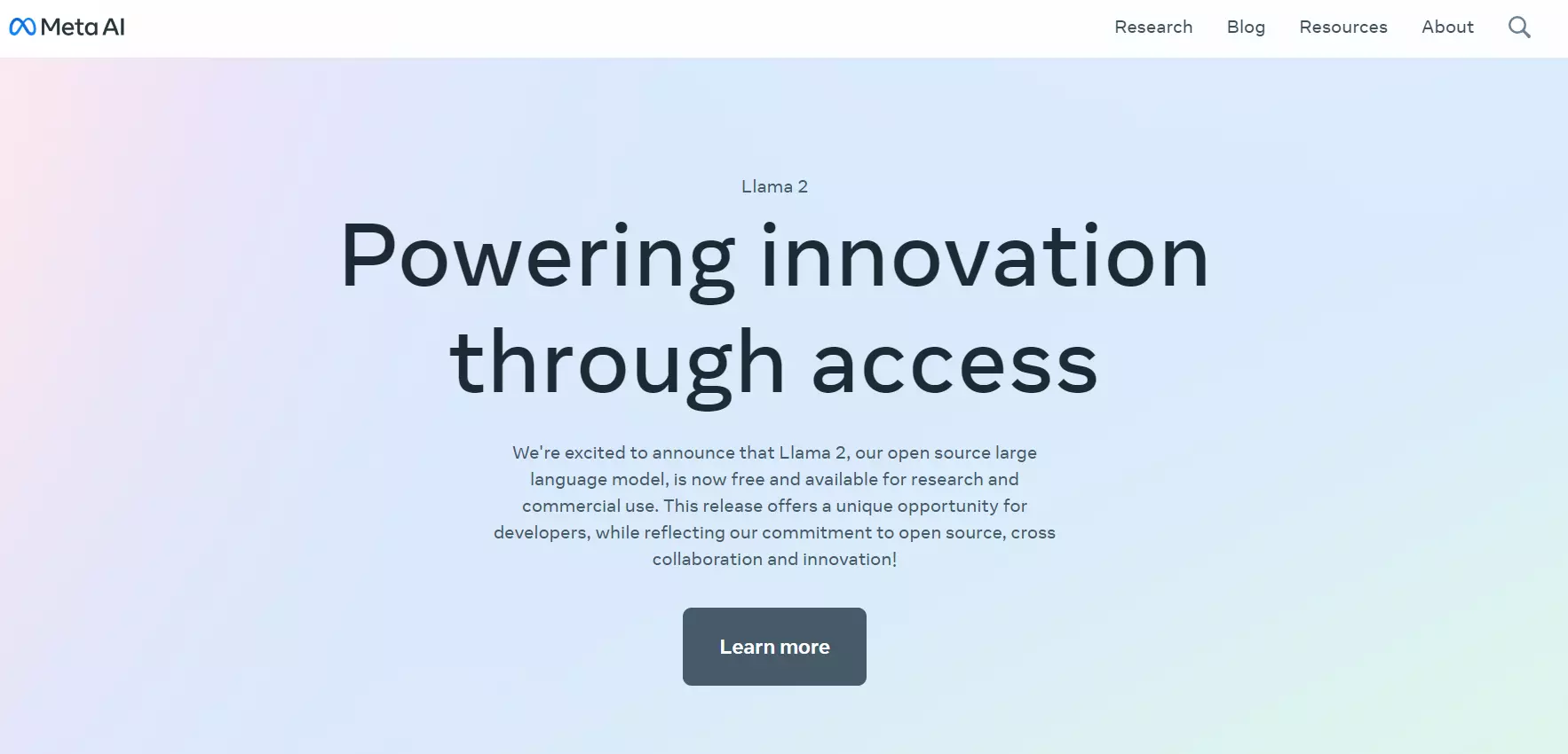 Meta AI страница