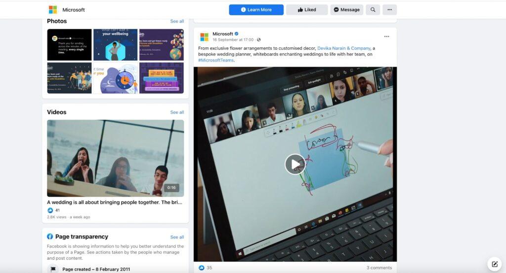 Microsoft using video marketing on Facebook to engage with audience