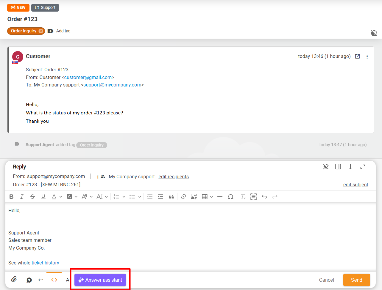 New interface of AI Answer Assistant