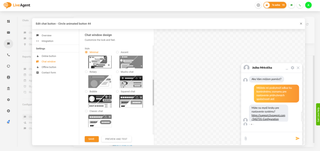 Нов дизайн на прозореца за чат на живо в LiveAgent