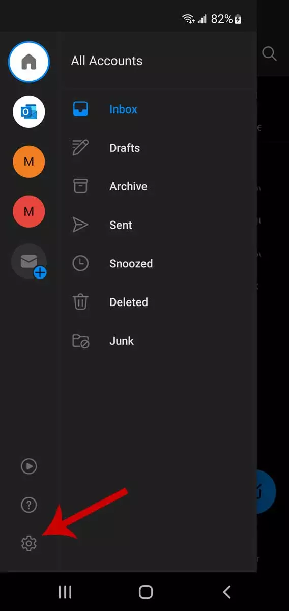 Имейл нишки на Outlook на мобилни устройства, стъпка 2