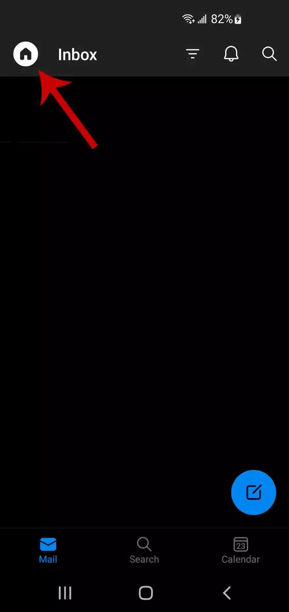 Имейл нишки на Outlook на мобилни устройства, стъпка 1