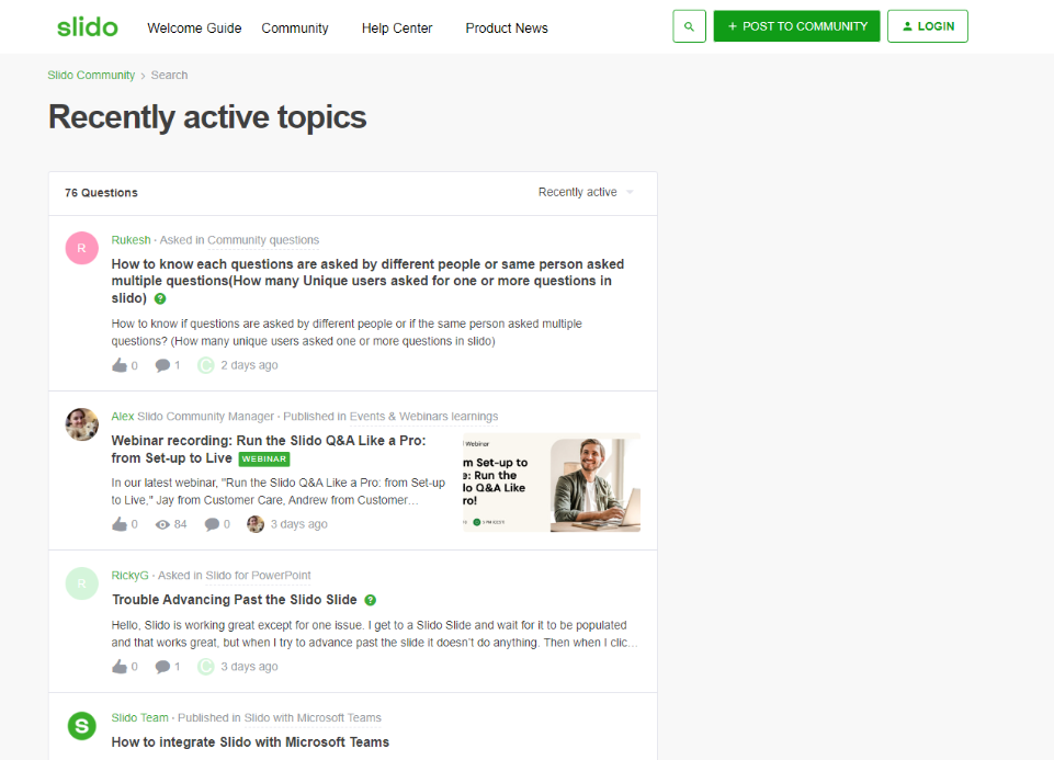 Общност на Slido