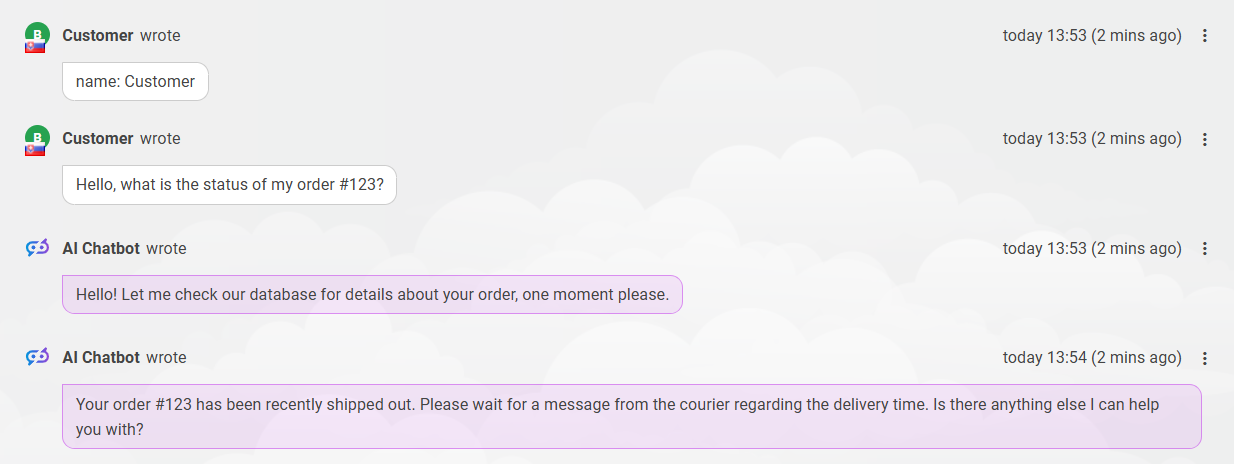 Social media and chatbot chats interface