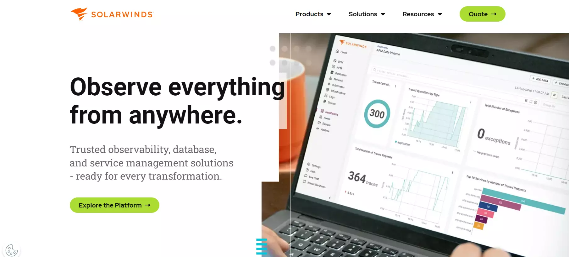 SolarWinds начална страница - Повишете продуктивността с тази алтернатива на Spiceworks