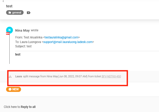 SLA не е приложена към разделени билети в приложението LiveAgent