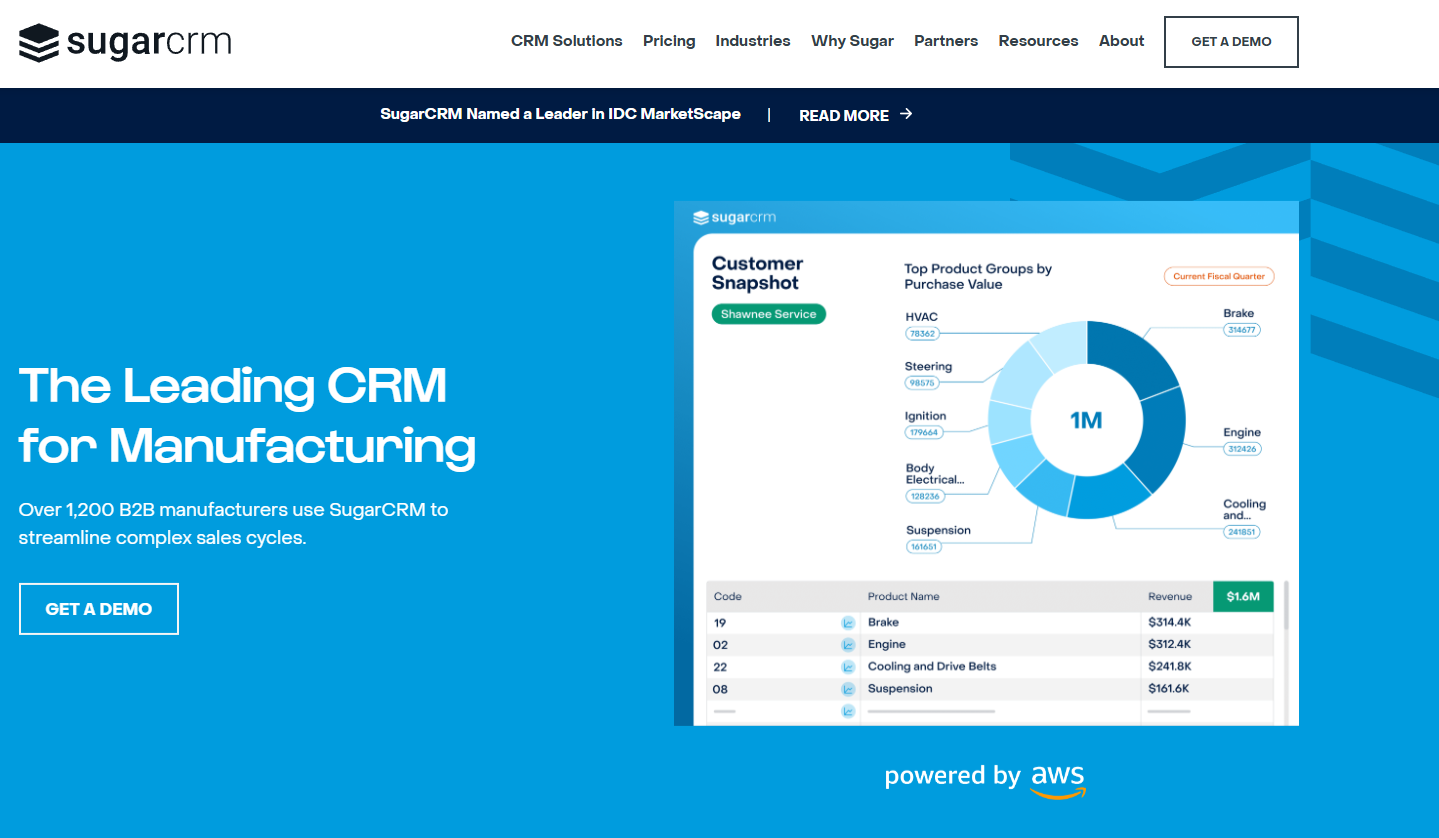 SugarCRM начална страница
