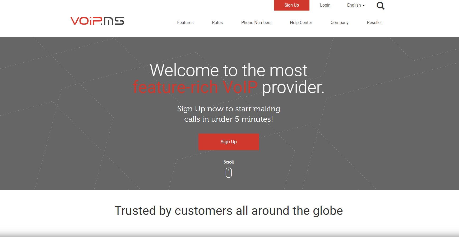 VoIP.ms уебсайт на доставчика