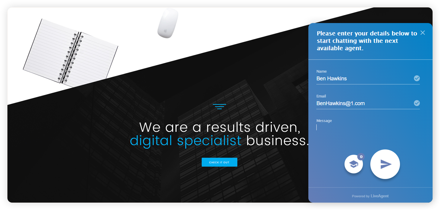 Пример на контактна форма на предприятие