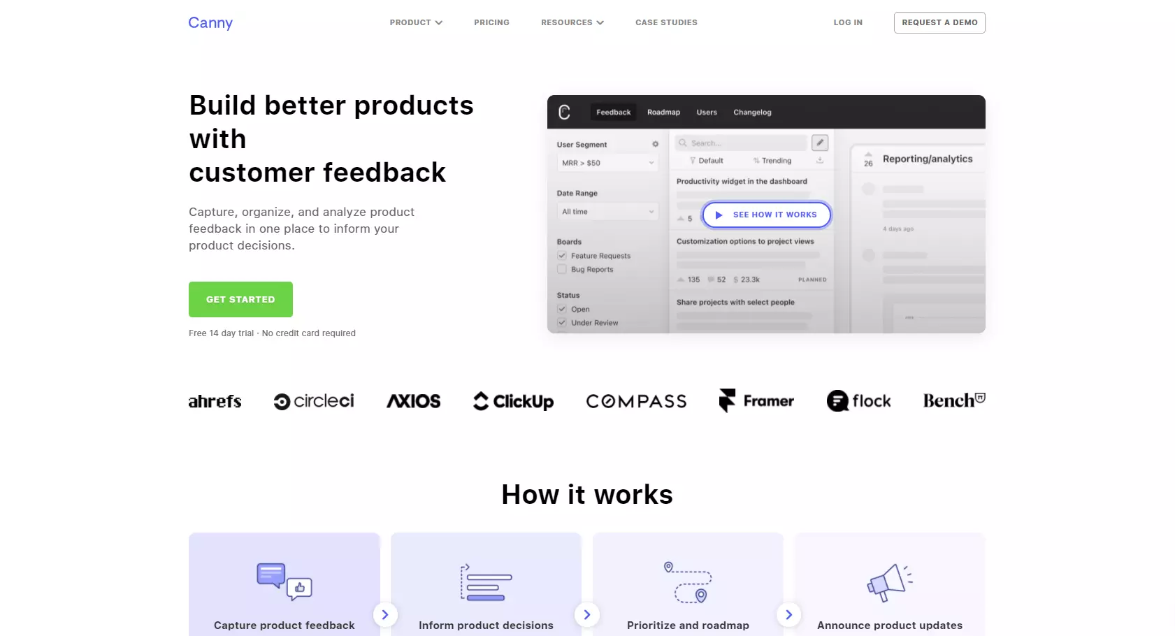 Начална страница на Canny