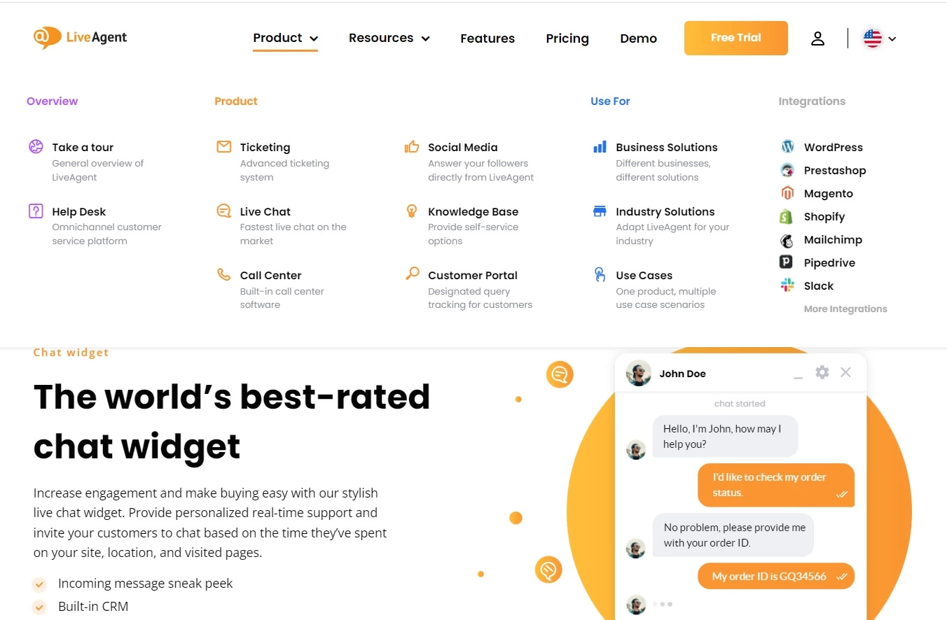 Продуктова навигация на LiveAgent