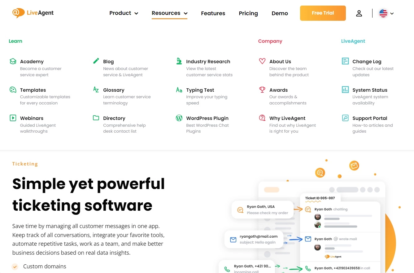 LiveAgent съдържание