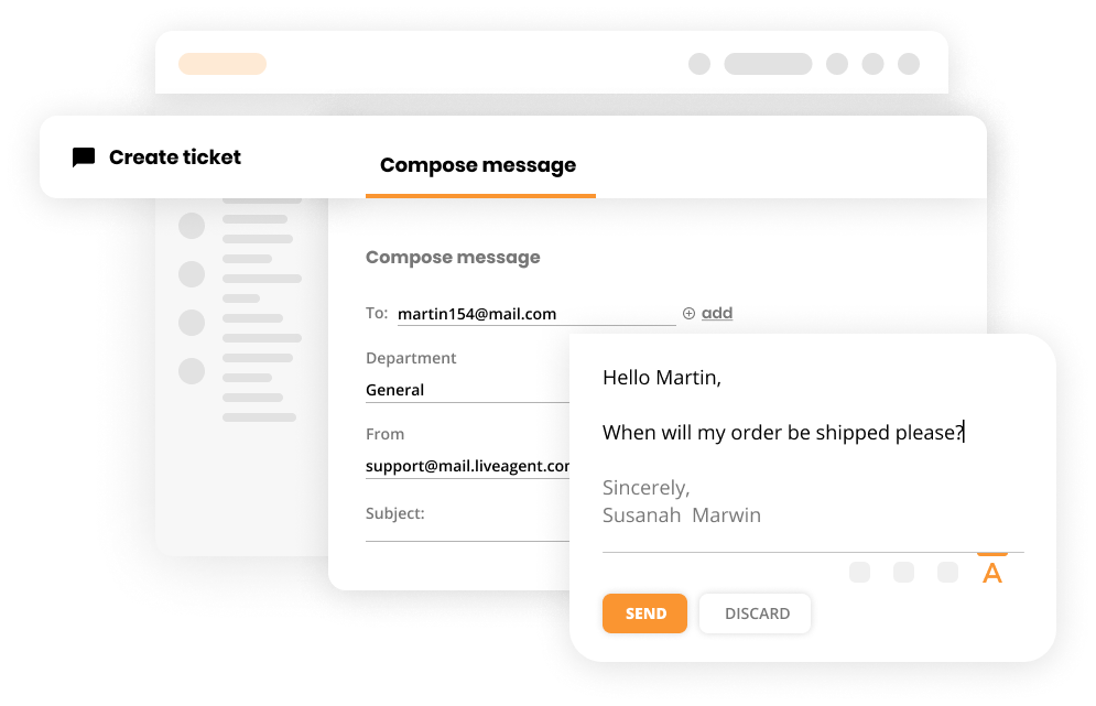 Създаване на тикет в Help desk софтуер - LiveAgent