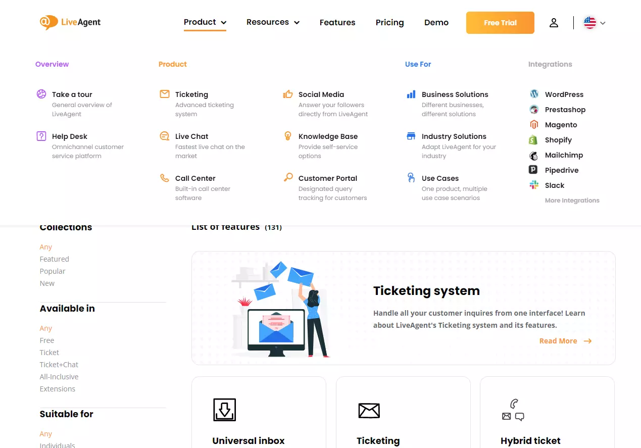 Основно и странично заглавие на LiveAgent