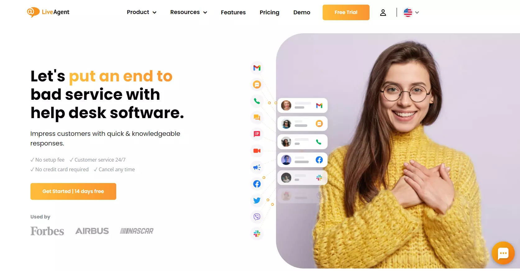Страница на помощния център на LiveAgent